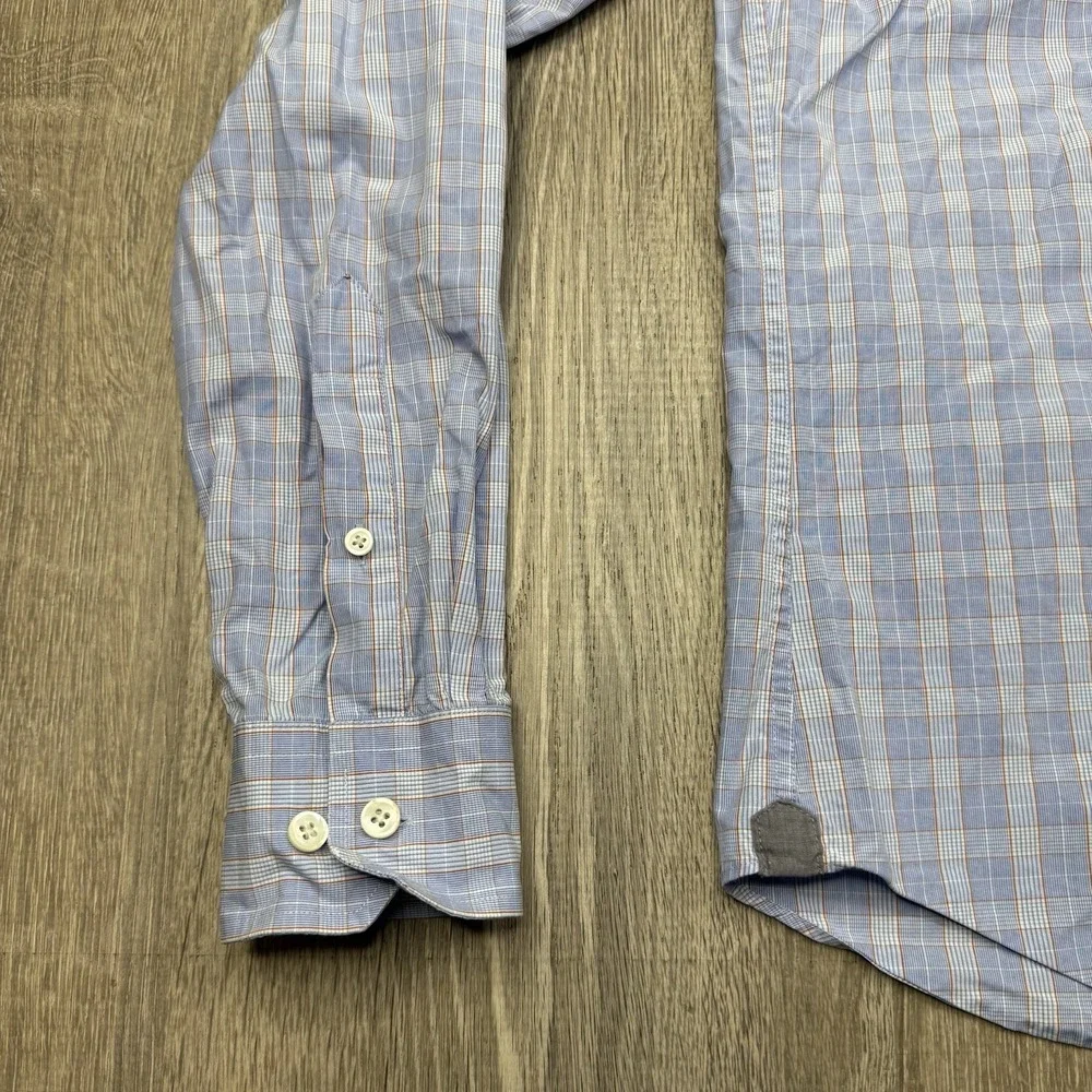 Todd Snyder Dress Shirt Mens Size 16 36/37 Plaid Cotton Spread Collar Business